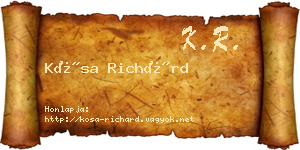 Kósa Richárd névjegykártya